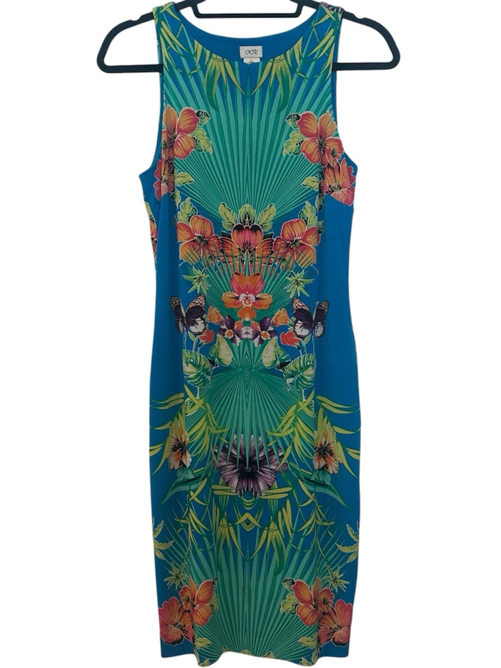 Cache Tropical Sheath Dress | Size Small | Floral Print Midi Dress